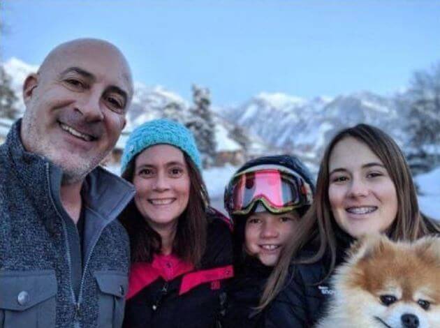 Jim Cantore with his wife and children.